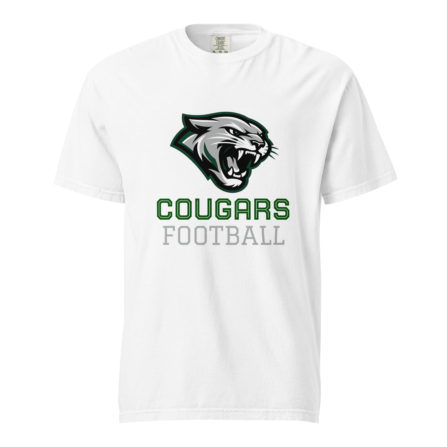 Signature | Comfort Colors T-Shirt | Colts Neck Cougars | Youth Tackle Football (AYF) | Strike Mascot Logo