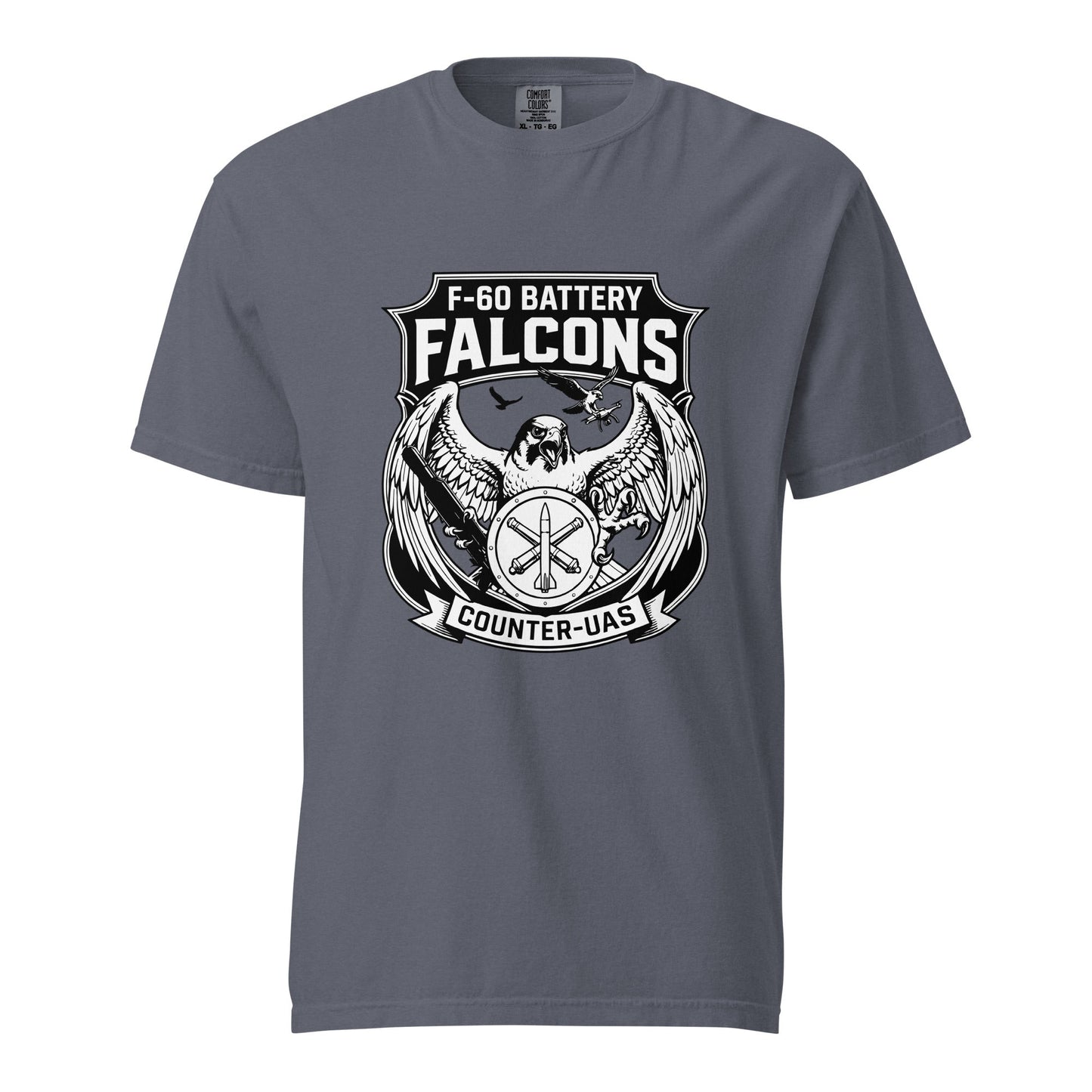 Signature | Comfort Colors T-Shirt | F - 60th ADA | Falcon Shield Logo
