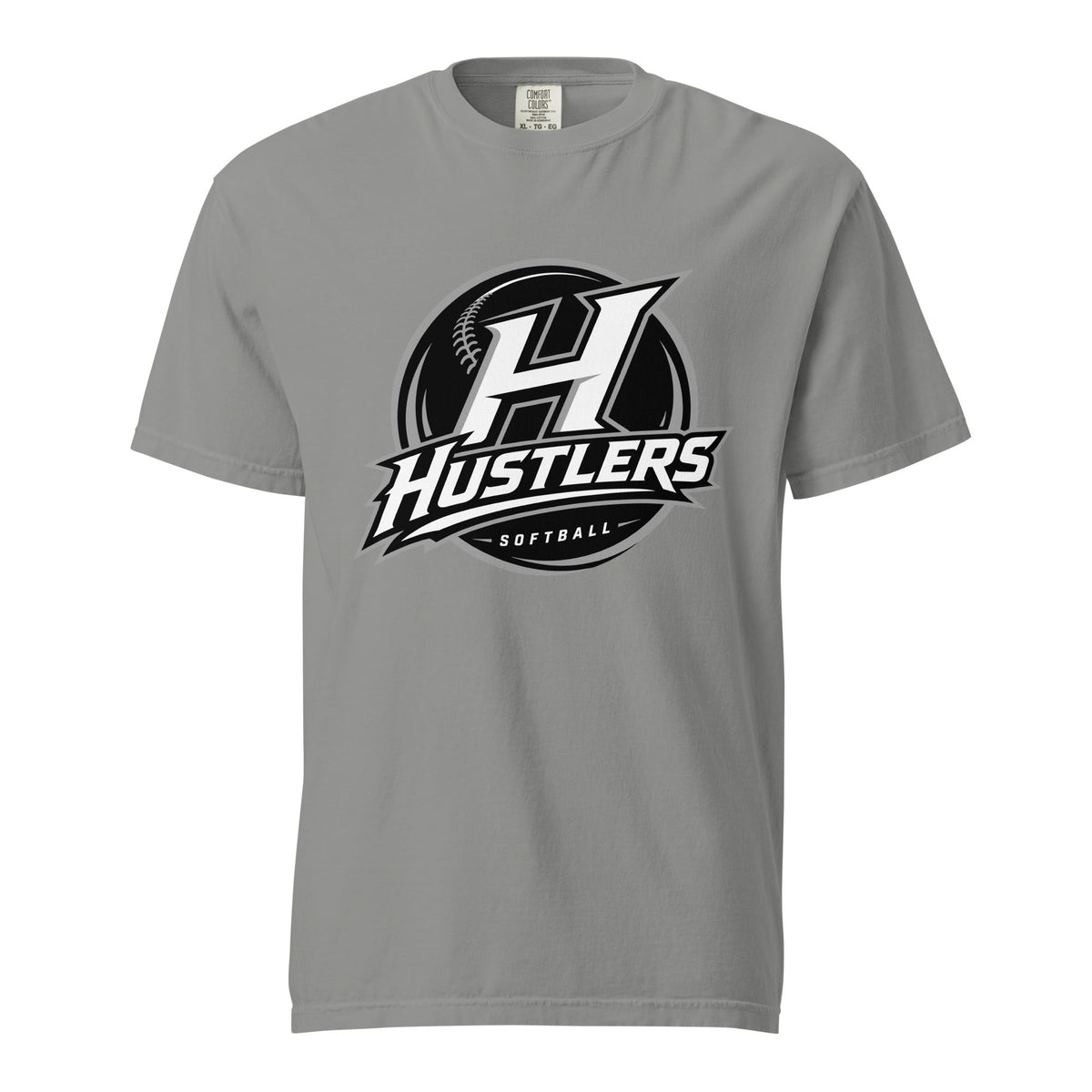 Signature | Comfort Colors T-Shirt | Hustlers Softball | Crest Logo