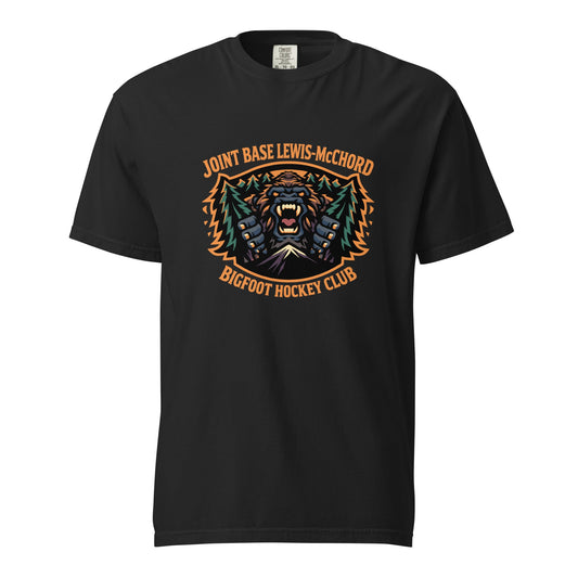 Signature | Comfort Colors T-Shirt | JBLM Bigfoot Hockey Team | Mascot Logo