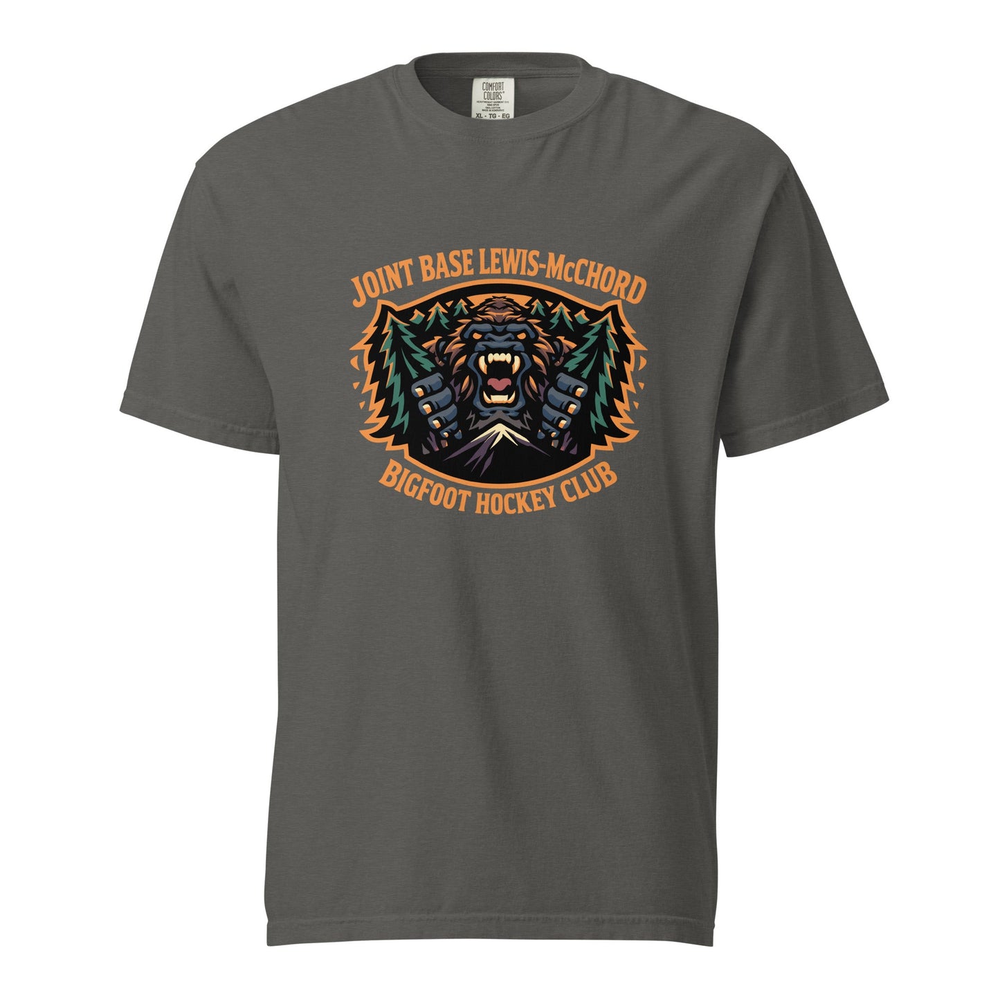Signature | Comfort Colors T-Shirt | JBLM Bigfoot Hockey Team | Mascot Logo