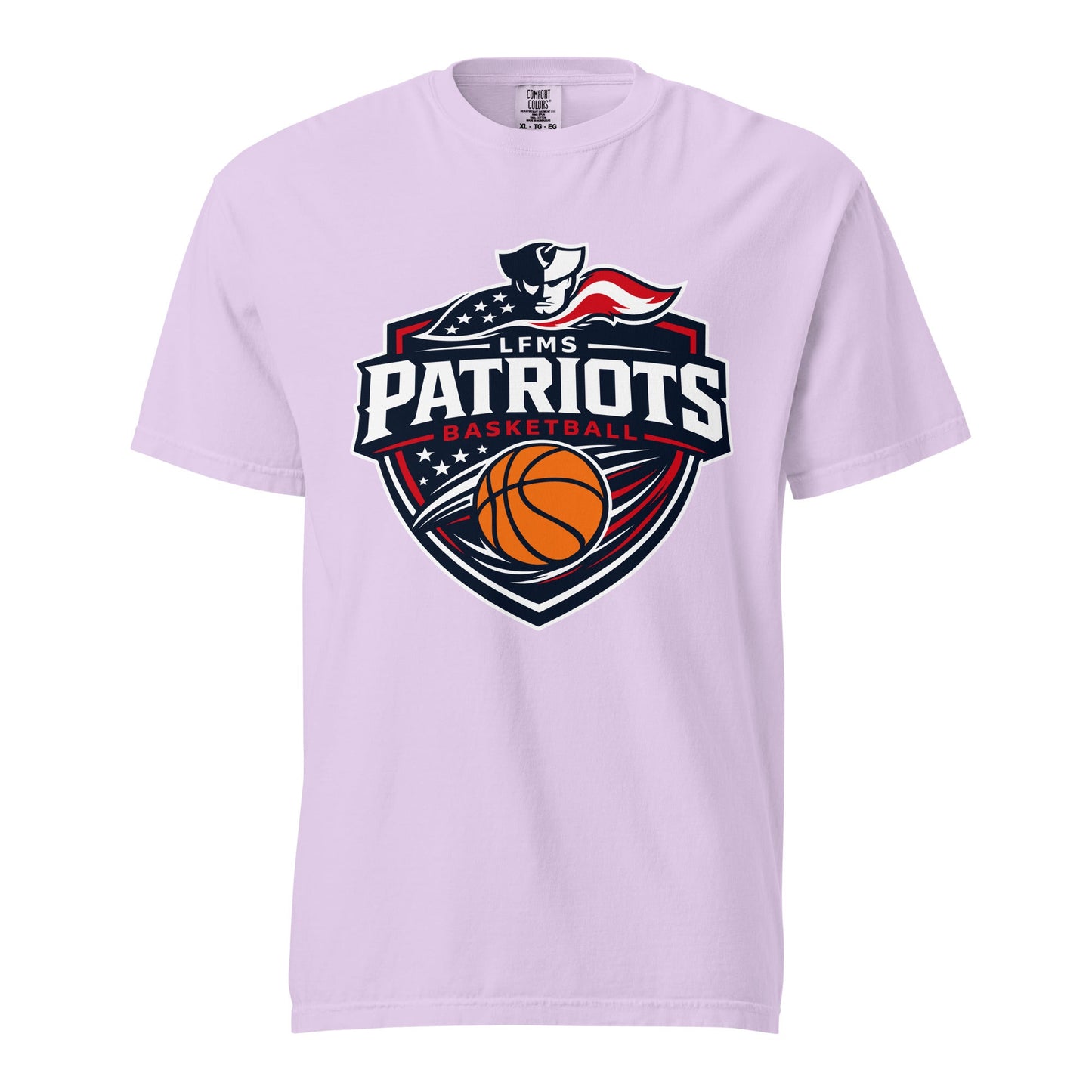 Signature | Comfort Colors T-Shirt | LFMS Athletics | Patriots Basketball Logo
