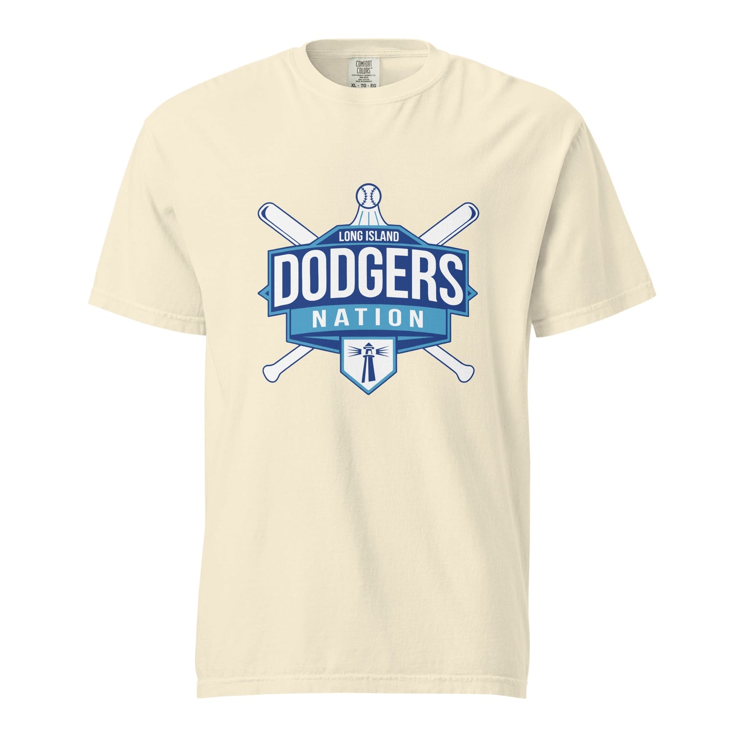 Signature | Comfort Colors T-Shirt | LI Dodgers Nation | Varsity Crest Logo