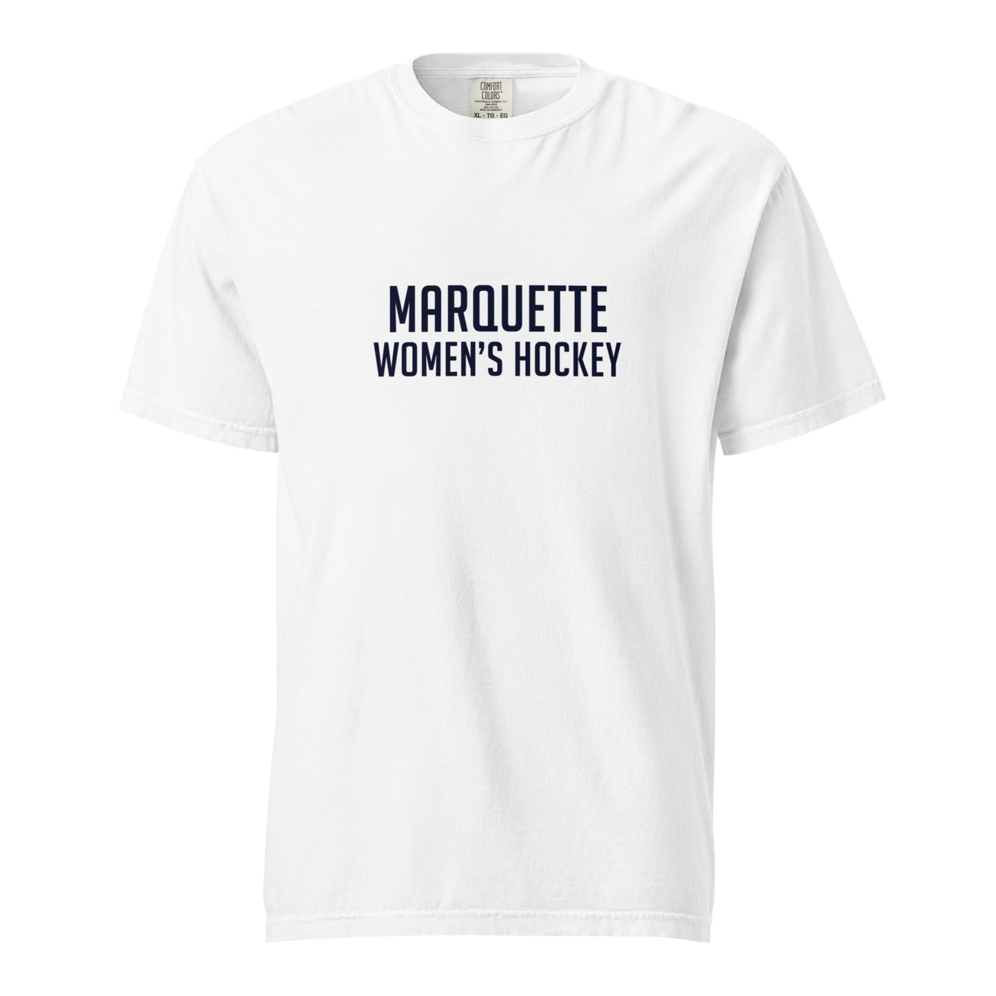 Signature | Comfort Colors T-Shirt | Marquette University Women's Hockey | Collegiate Front Logo