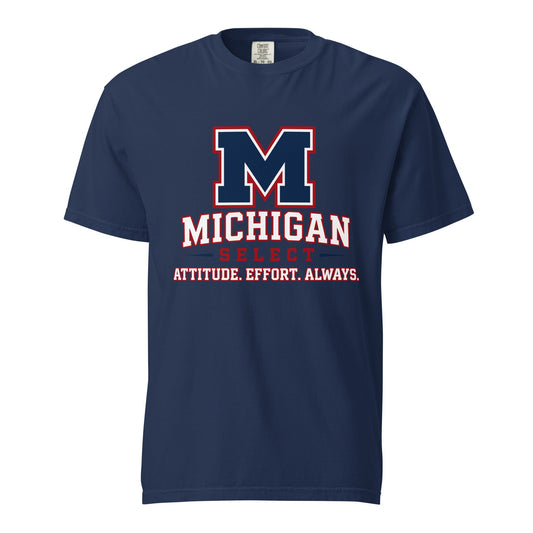 Signature | Comfort Colors T-Shirt | Michigan Select Baseball | Crest Logo