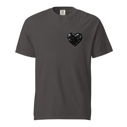 Signature | Comfort Colors T-Shirt | Obsidian Heartbeat | Heart Crest Logo