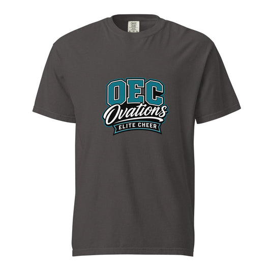 Signature | Comfort Colors T-Shirt | Ovations Elite Cheer | Crest Logo