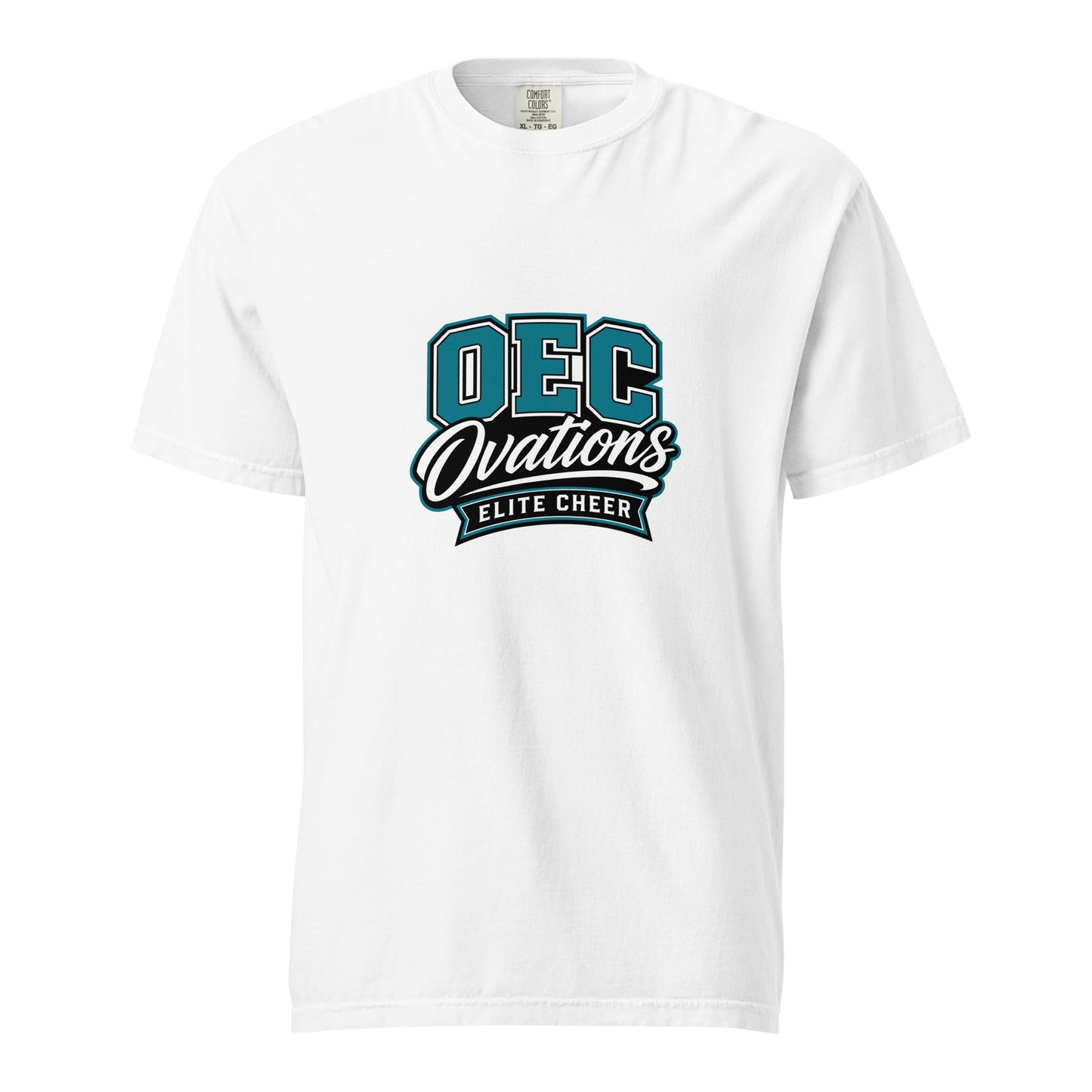 Signature | Comfort Colors T-Shirt | Ovations Elite Cheer | Crest Logo