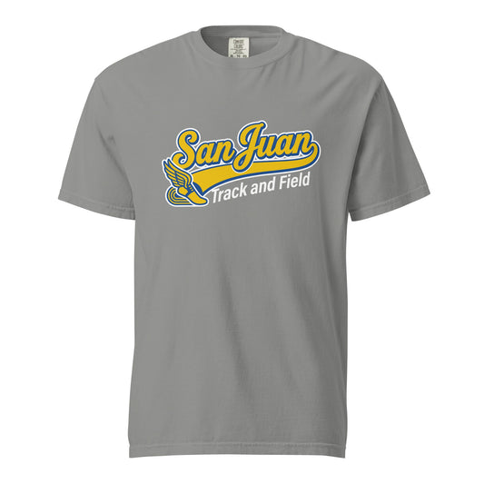 Signature | Comfort Colors T-Shirt | San Juan Track and Field | Script Logo