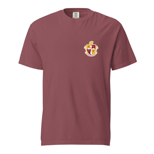 Signature | Comfort Colors T-Shirt | Scecina High School Track and Field | Crest Logo