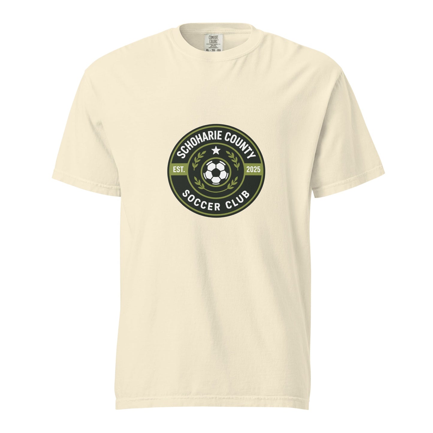 Signature | Comfort Colors T-Shirt | Schoharie County Soccer Club | Badge Logo