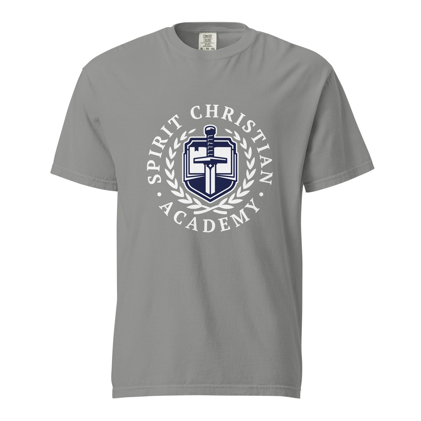Signature | Comfort Colors T-Shirt | Spirit Christian Academy | White Script Logo