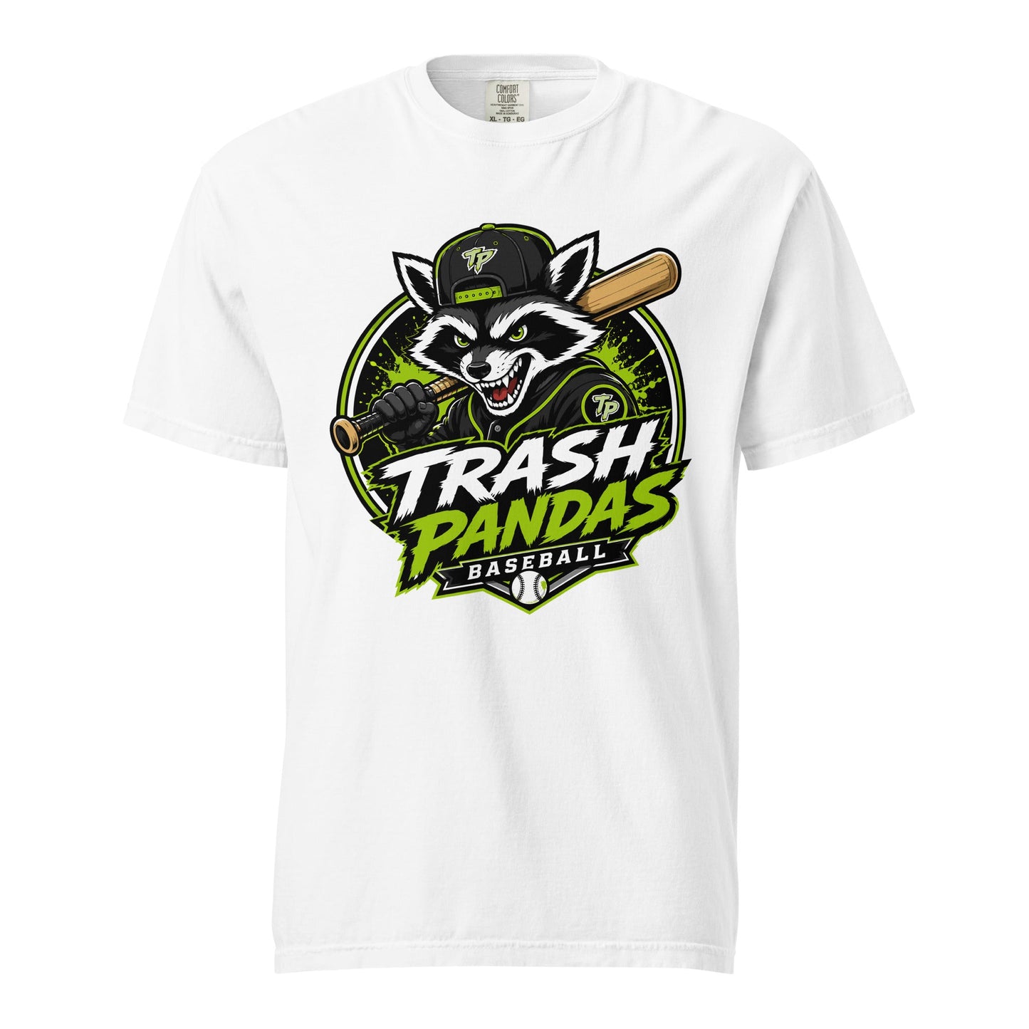 Signature | Comfort Colors T-Shirt | Trash Pandas Baseball Organization | Mascot Logo