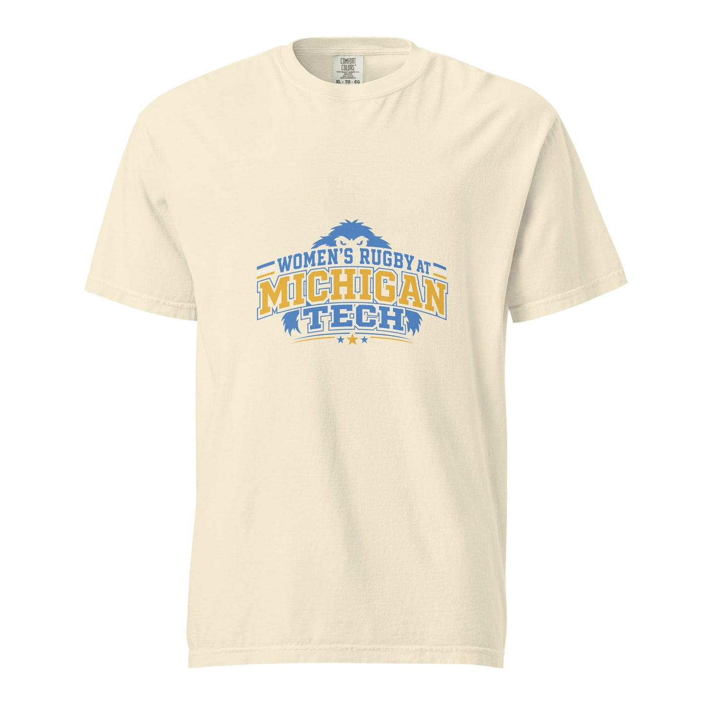Signature | Comfort Colors T-Shirt | Women’s Rugby at Michigan Tech | Varsity Crest Logo