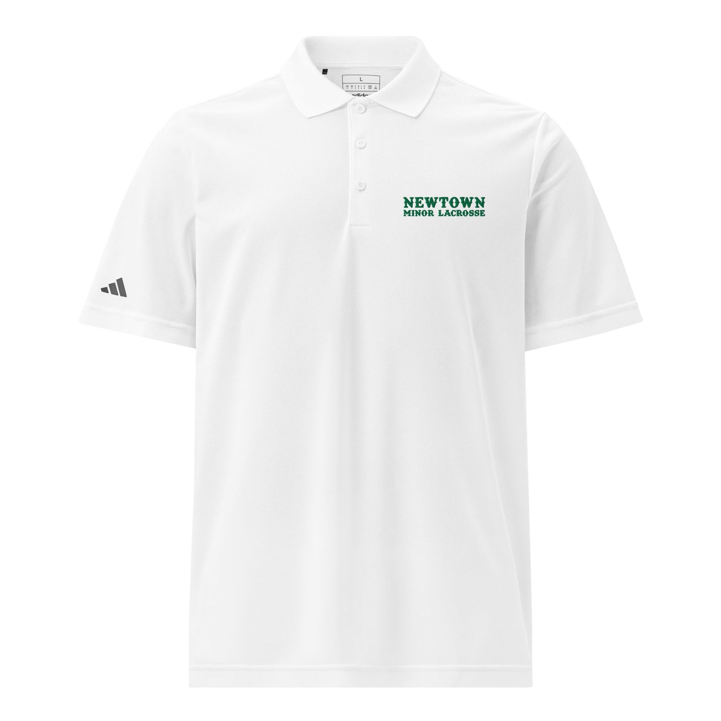 Signature | Embroidered Adidas Sport Polo | Newtown Minor Lacrosse | Modern Script Logo
