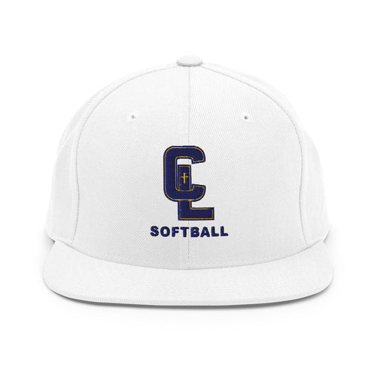 Snapback Hat | Crean Lutheran Softball | Navy CL Softball Logo