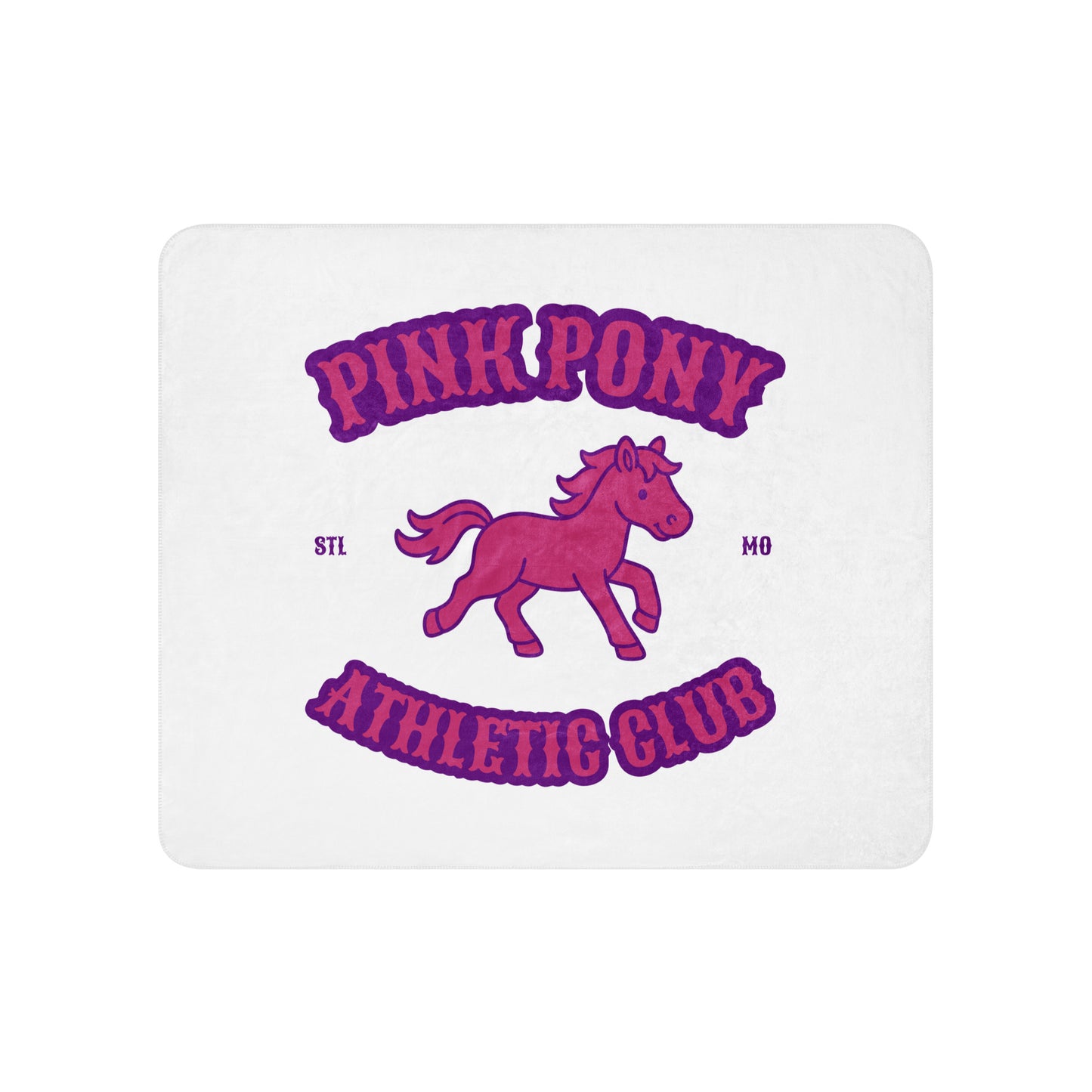 Sherpa Blanket | Pink Pony Athletic Club | Crest Logo