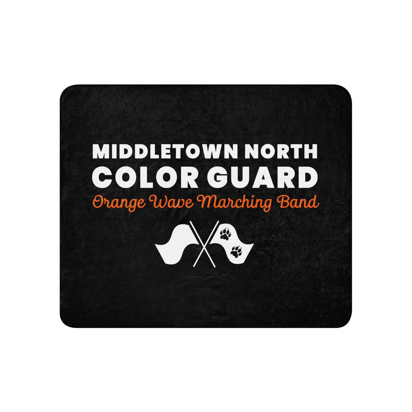 Sherpa Blanket | Orange Wave Marching Band | Modern Script Logo