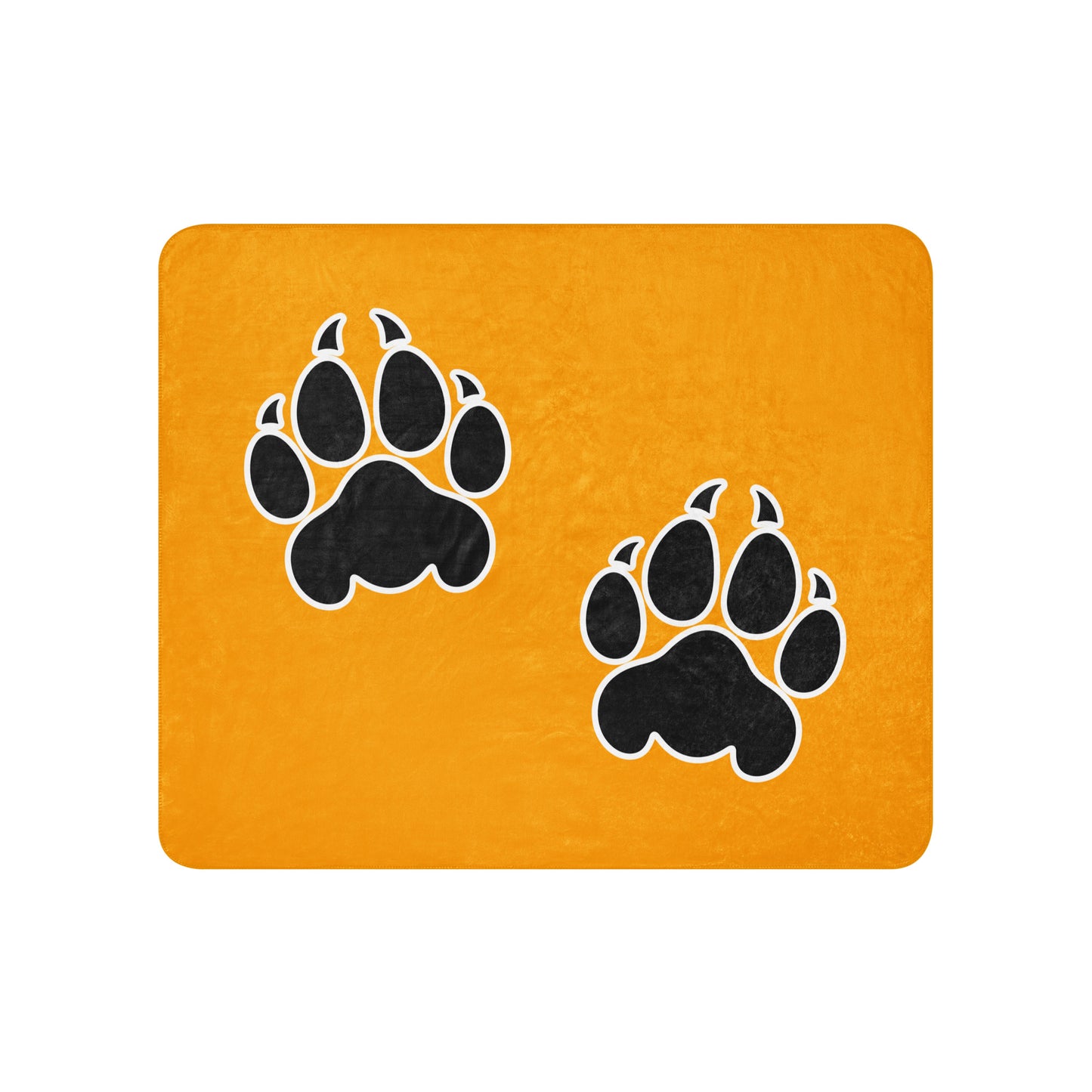 Sherpa Blanket | Orange Wave Marching Band | Paw Mark Logo