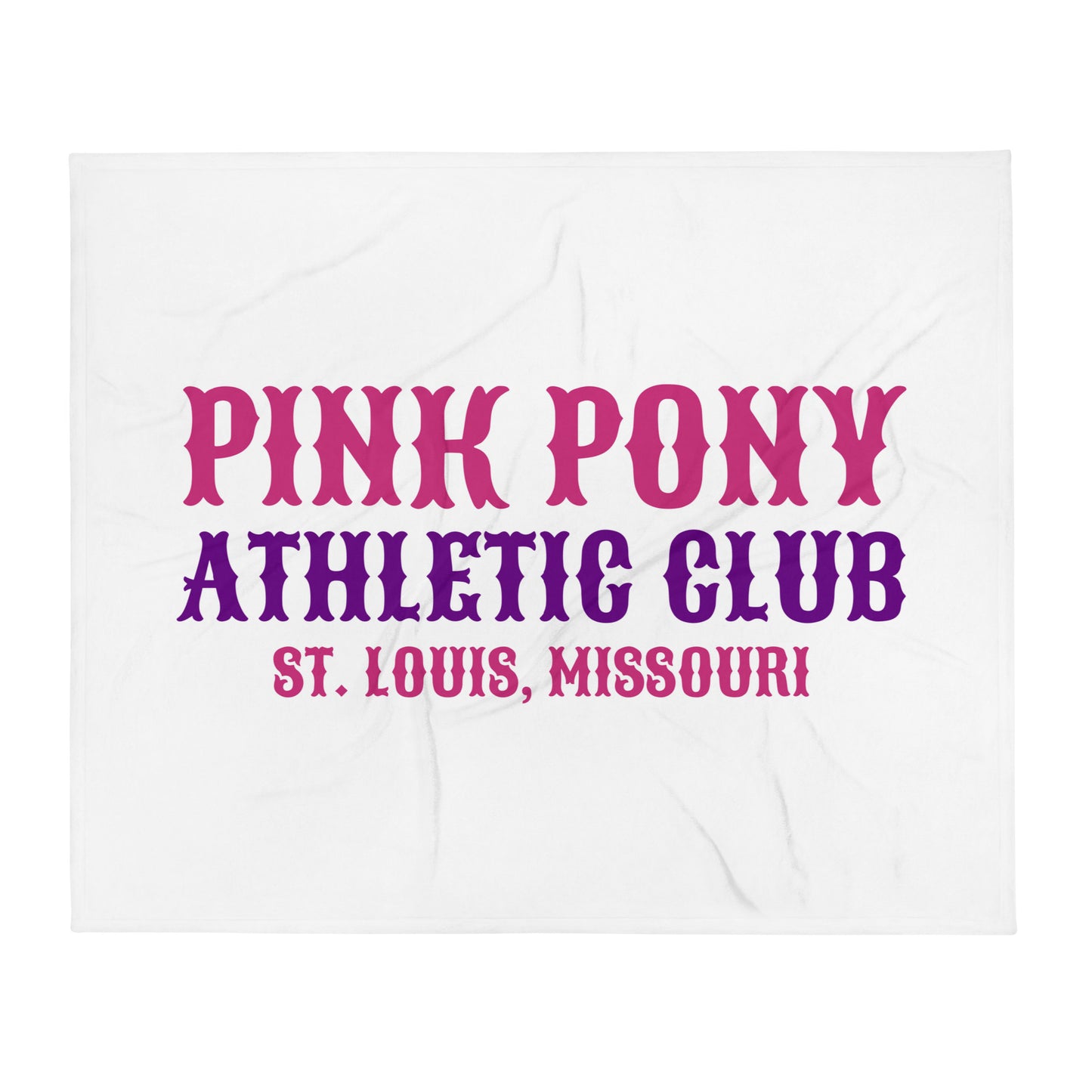 Throw Blanket | Pink Pony Athletic Club | Athletic Wordmark Logo