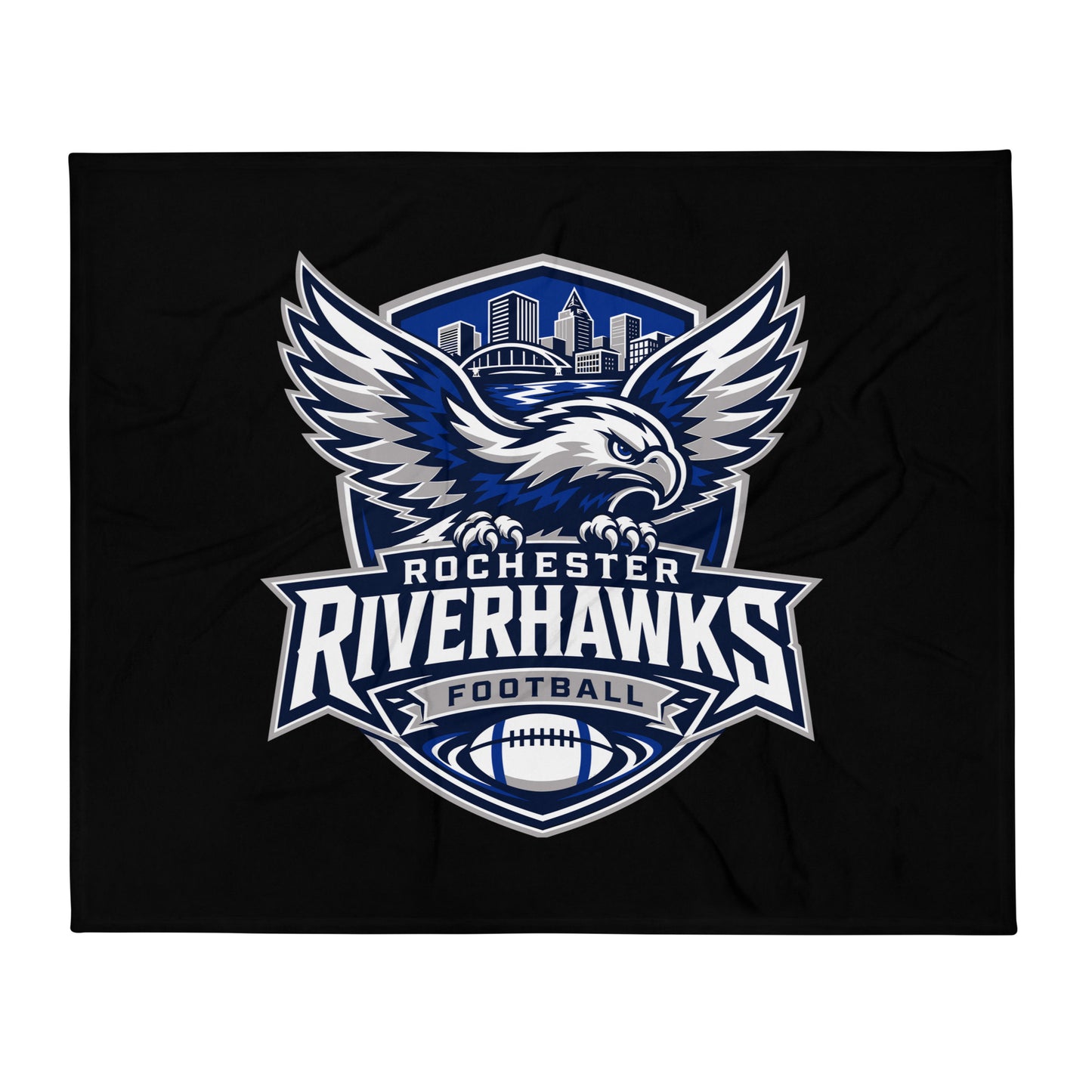 Throw Blanket | Rochester Riverhawks | Shield Logo