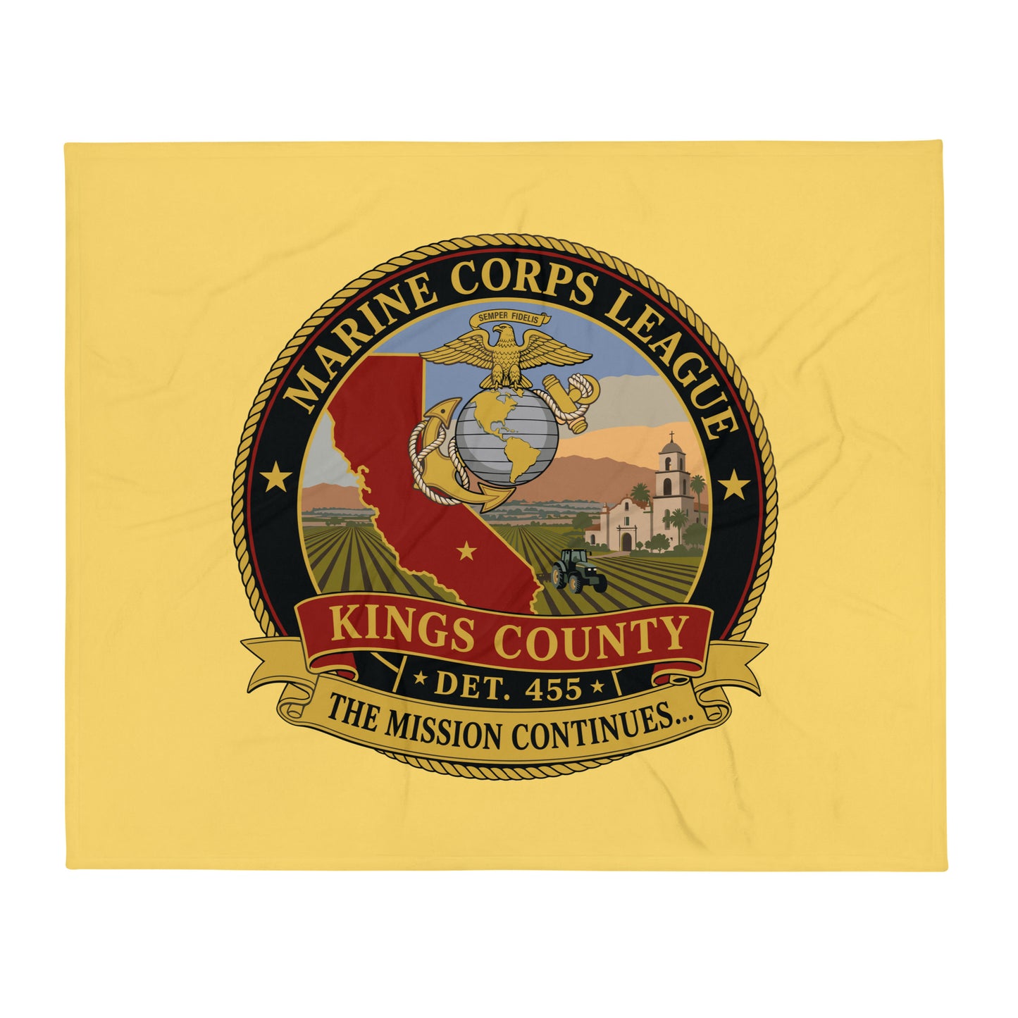 Throw Blanket | Marine Corps League kings County Det 455 | Shield Logo