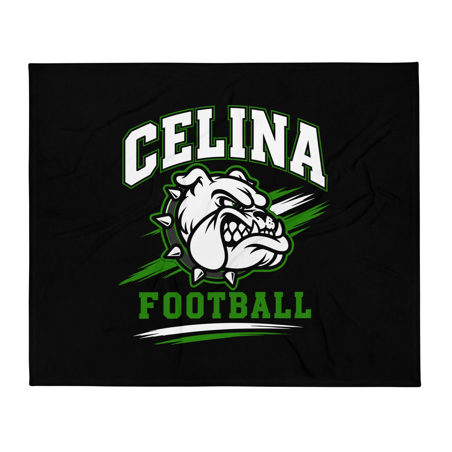 Throw Blanket | Celina Black Football | Emblem Logo