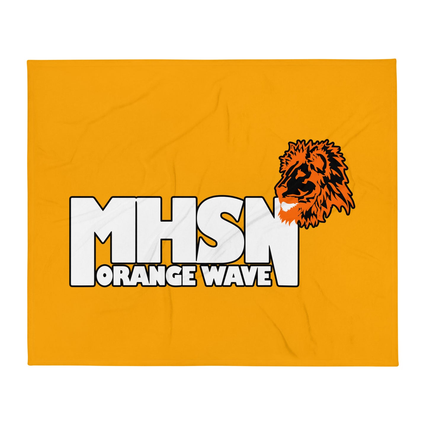Throw Blanket | Orange Wave Marching Band | Crest Logo