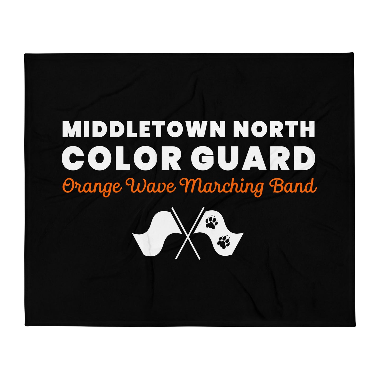 Throw Blanket | Orange Wave Marching Band | Modern Script Logo