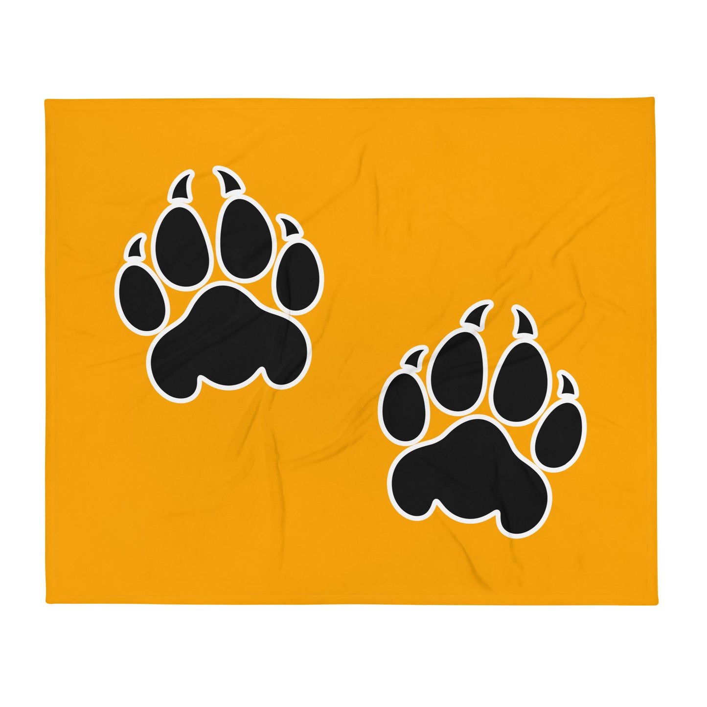 Throw Blanket | Orange Wave Marching Band | Paw Mark Logo