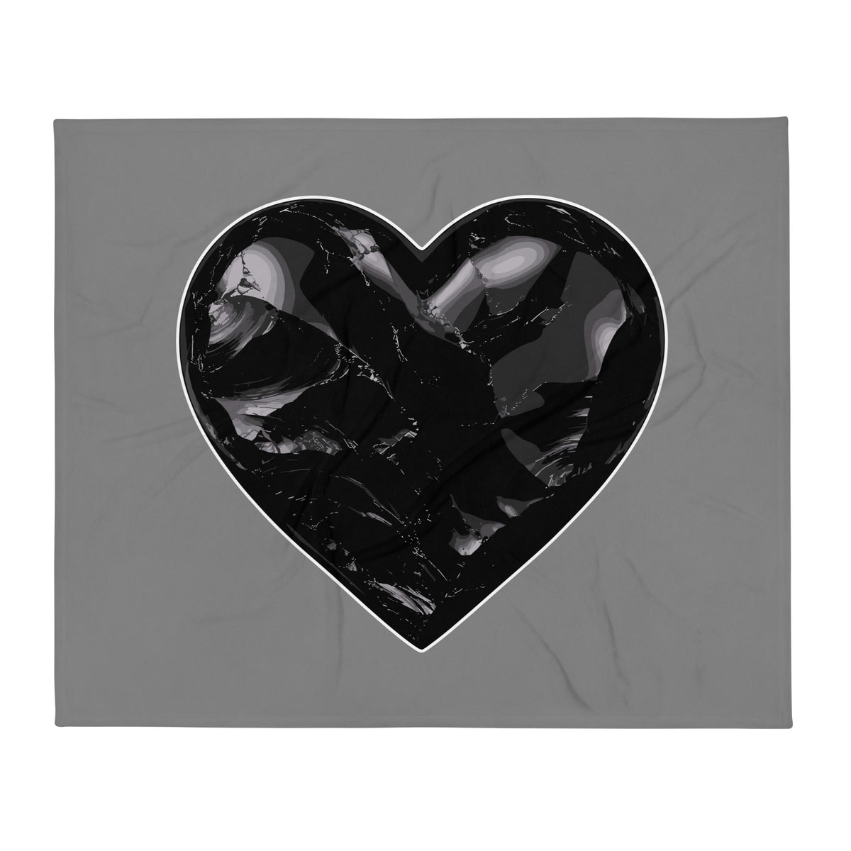 Throw Blanket | Obsidian Heartbeat | Heart Crest Logo