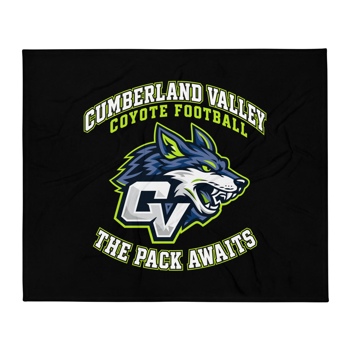 Throw Blanket | Cumberland Valley Coyotes Football | Emblem Logo