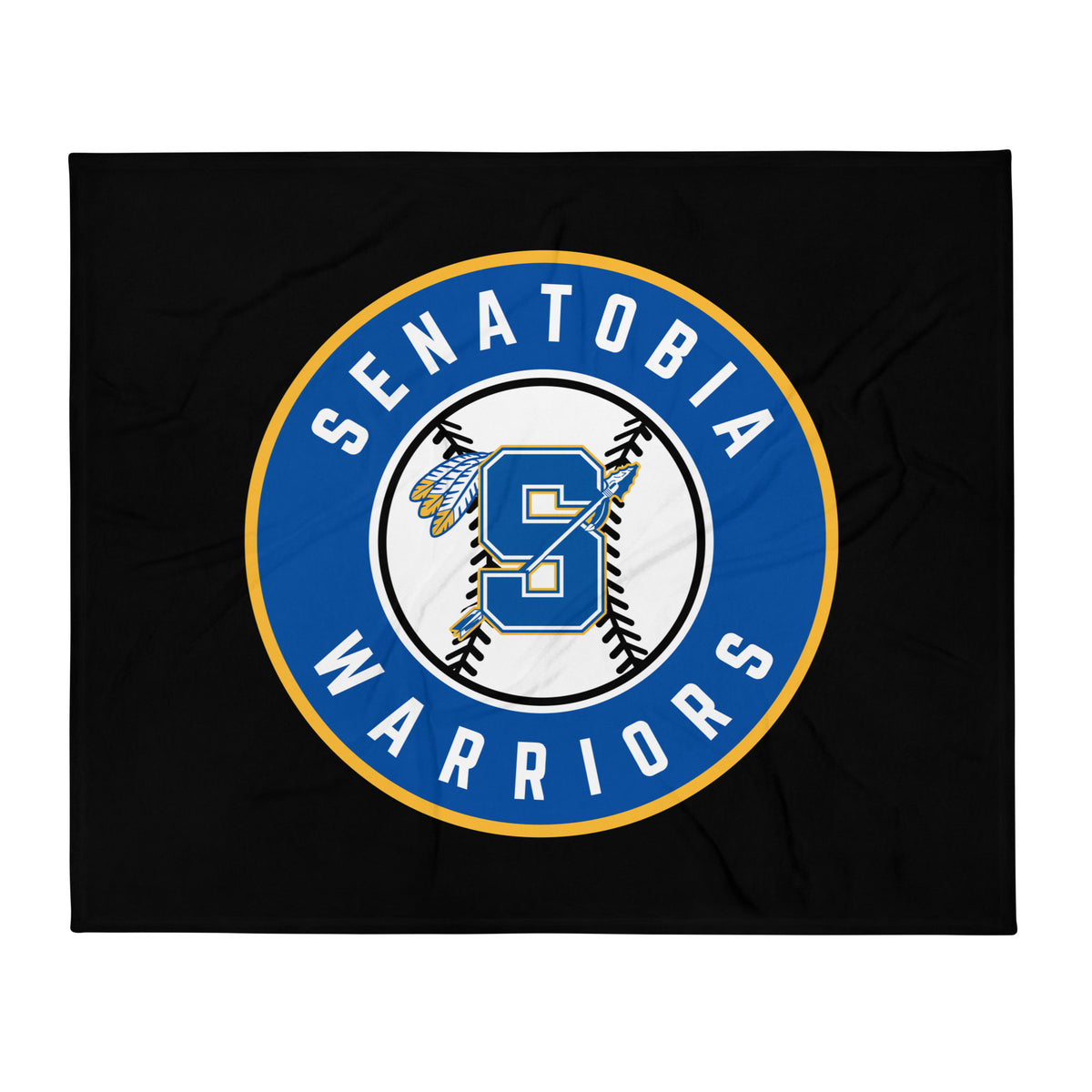 Throw Blanket | Senatobia Warriors Baseball | Badge Logo