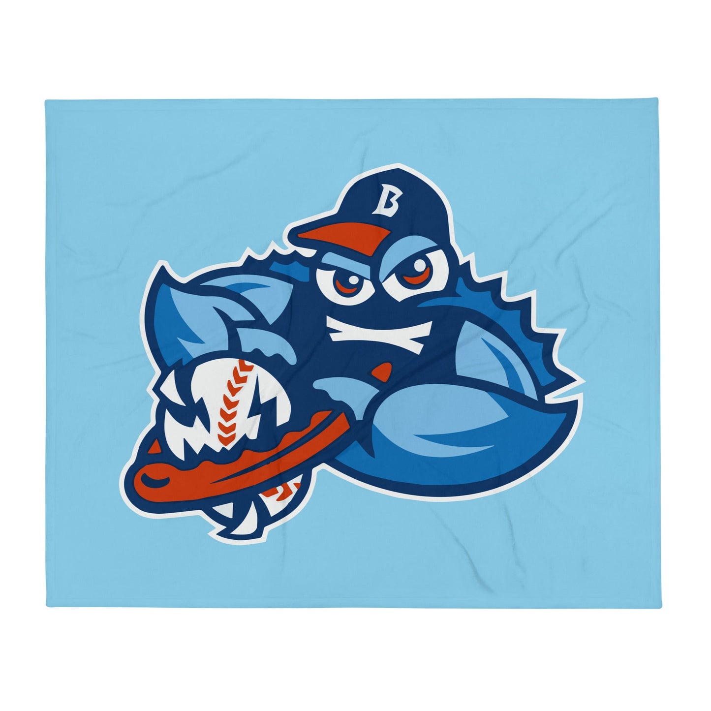 Throw Blanket | Bellport BlueClaws | Mascot Logo