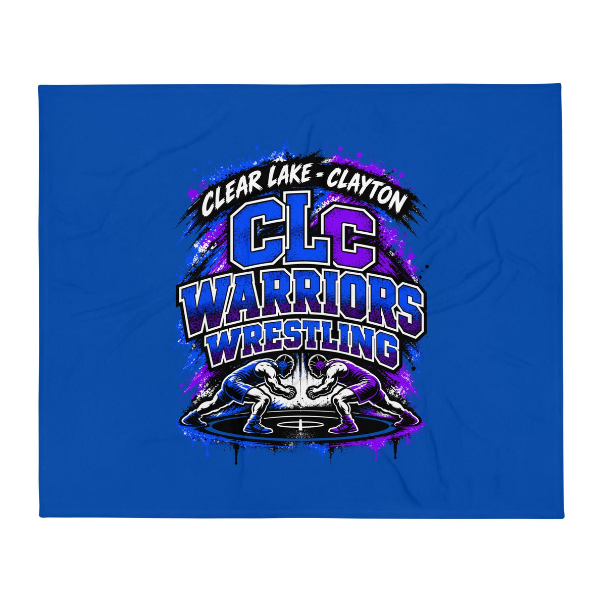 Throw Blanket | Clear Lake - Clayton Wrestling | Apex Logo