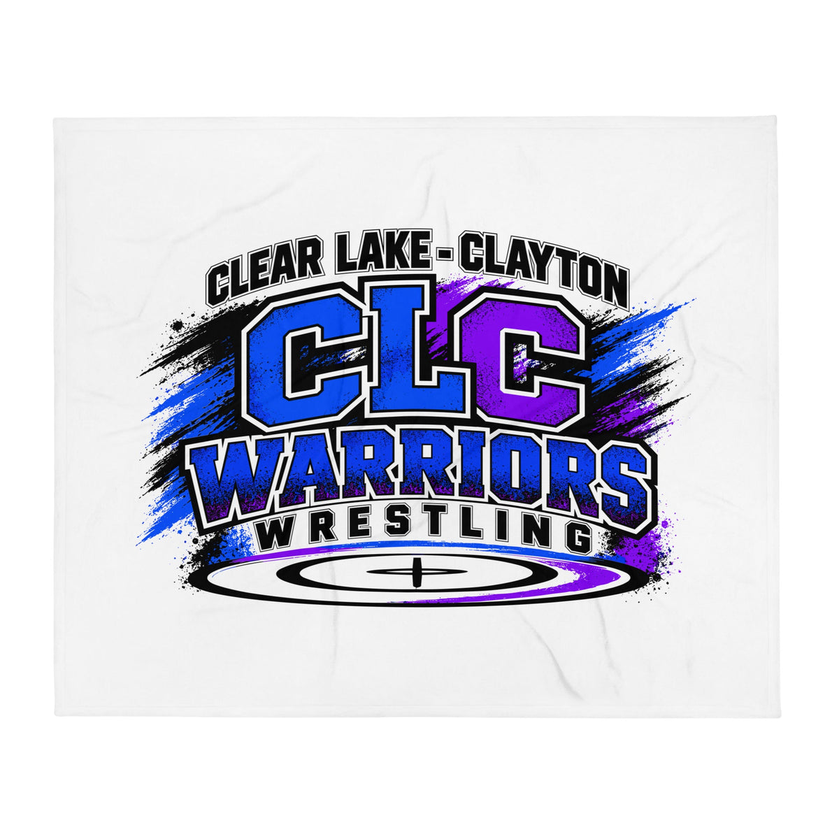 Throw Blanket | Clear Lake - Clayton Wrestling | Vanguard Logo