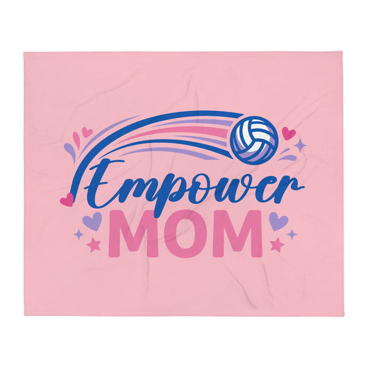 Throw Blanket | Empower Volleyball Club | Mom Crest Logo