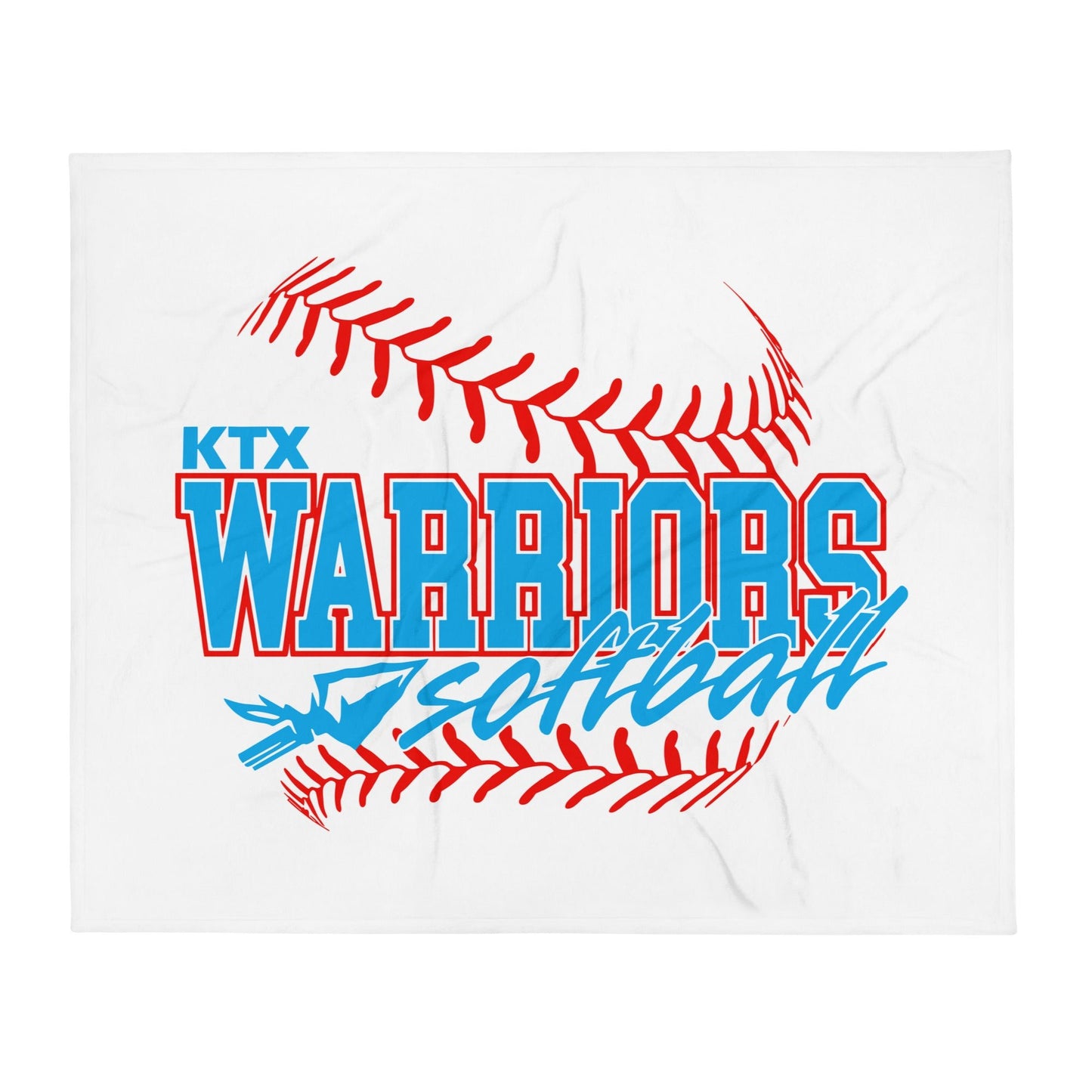 Throw Blanket | KTX Warriors | Softball Logo