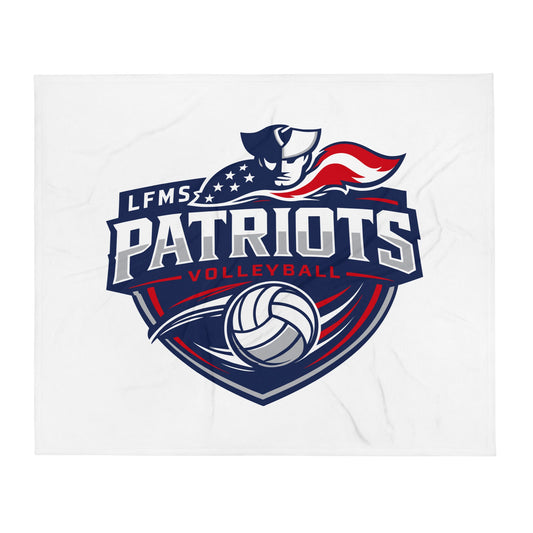 Throw Blanket | LFMS Athletics | Patriots Volleyball Logo