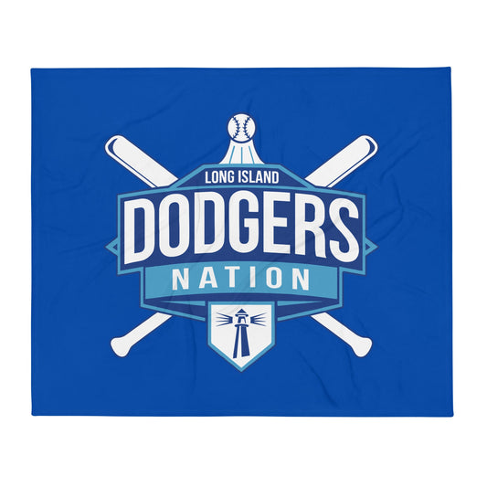 Throw Blanket | LI Dodgers Nation | Varsity Crest Logo