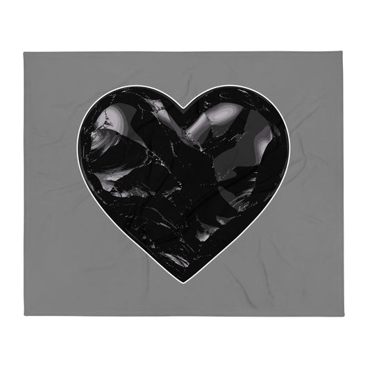 Throw Blanket | Obsidian Heartbeat | Heart Crest Logo