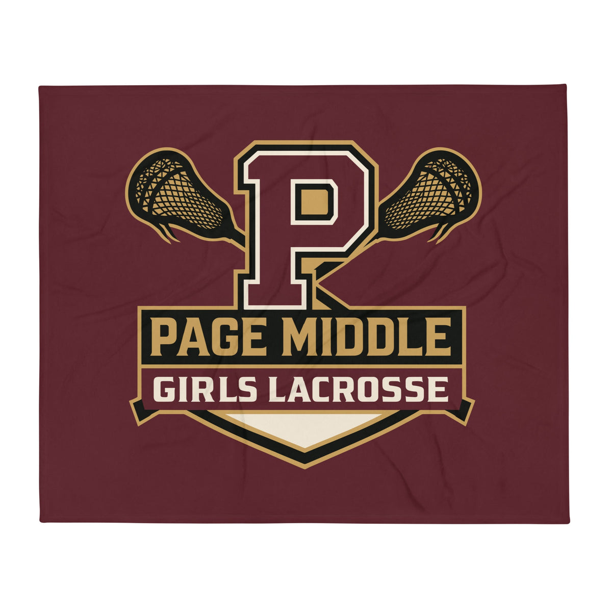 Throw Blanket | Page Middle Girls Lacrosse | Block P Logo