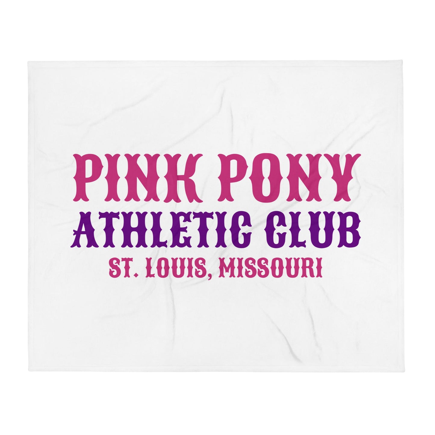 Throw Blanket | Pink Pony Athletic Club | Athletic Wordmark Logo