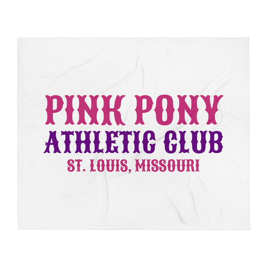 Throw Blanket | Pink Pony Athletic Club | Athletic Wordmark Logo