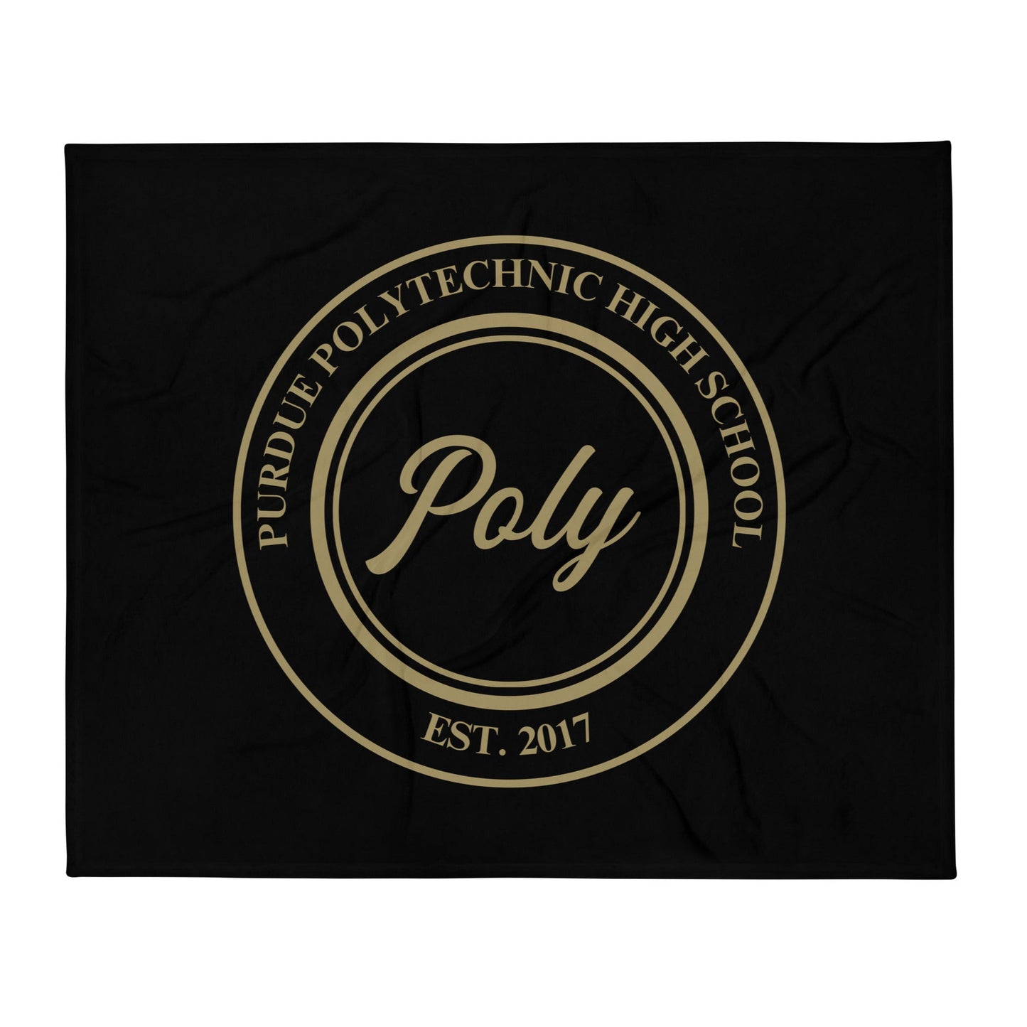 Throw Blanket | Purdue Polytechnic High School | Poly Seal Logo