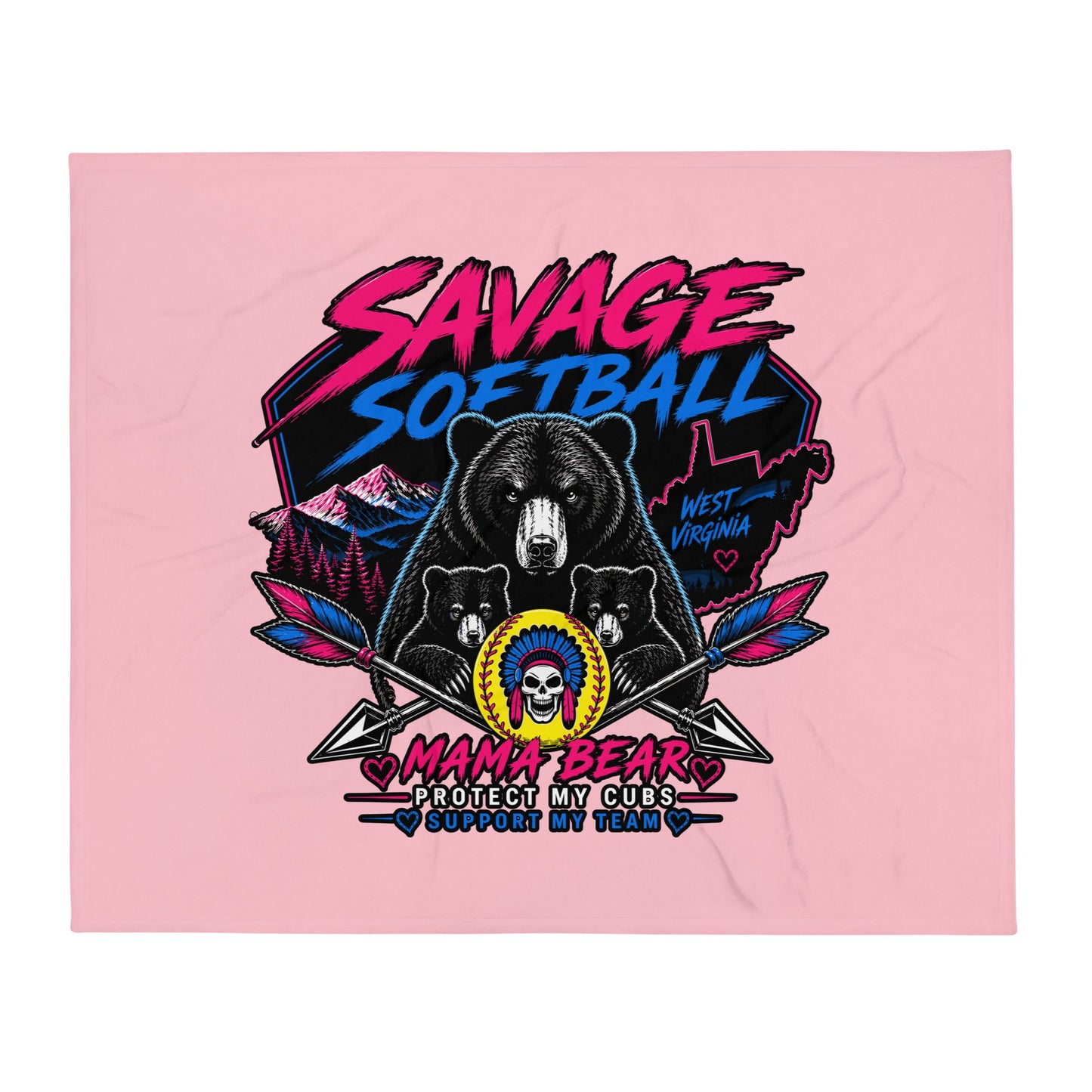 Throw Blanket | Savage Softball | Mascot Logo