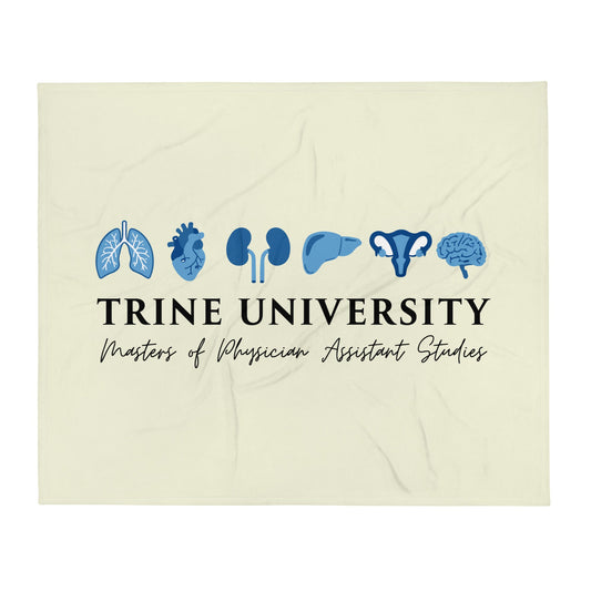 Throw Blanket | Trine PA program | Modern Script Logo