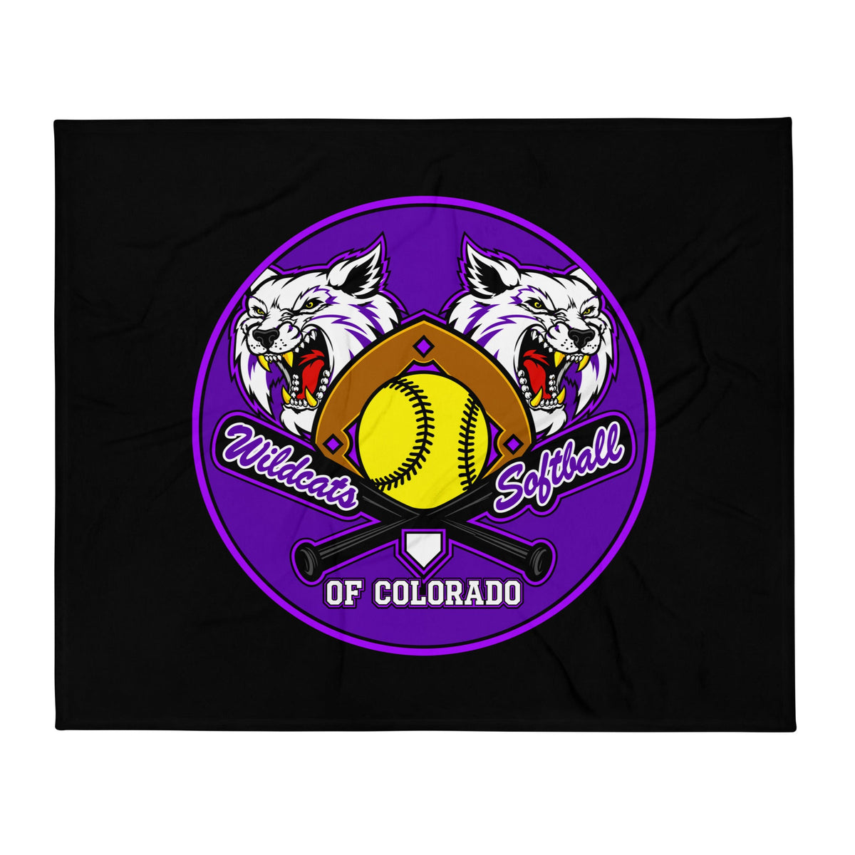 Throw Blanket | Wildcats Softball | Badge Logo