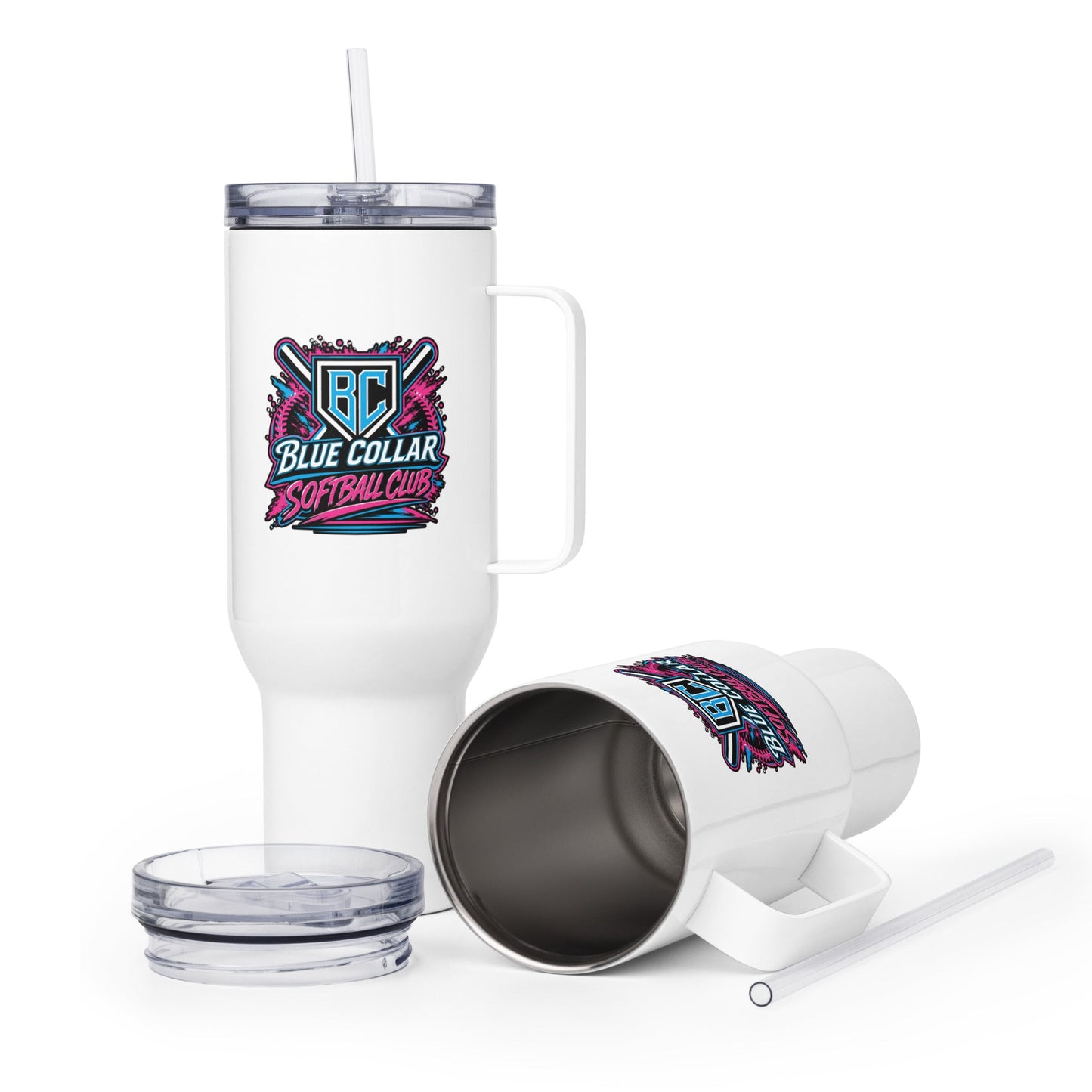 Travel Mug | Blue Collar Softball 2034 | Athletics Logo