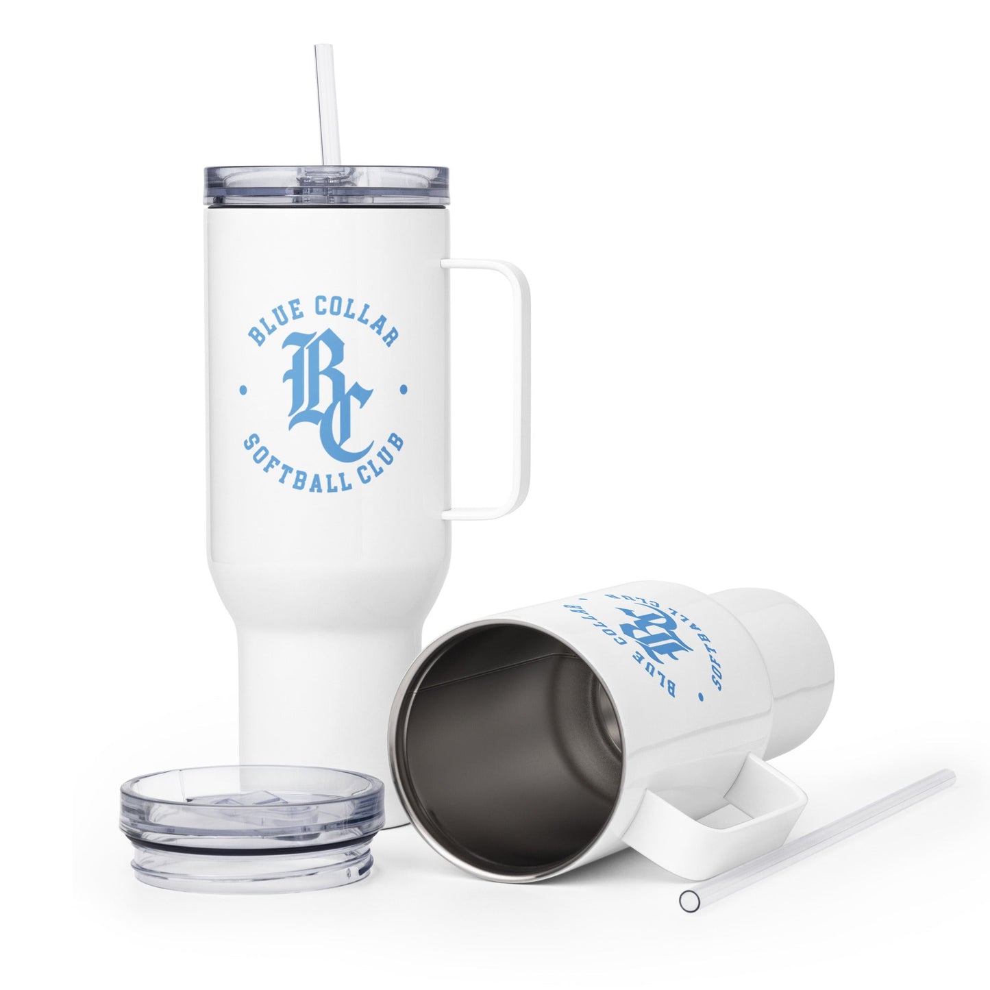 Travel Mug | Blue Collar Softball 2034 | Varsity Logo